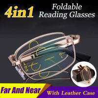 Foldable Progressive Multi-Focus Reading Glasses Anti-Blue Light Radiation Presbyopic Eyeglasses Portable Magnifying Glass+1.0 1.5 2.0 2.5 3.0 3.5 4.0