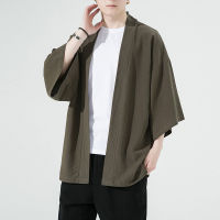 ผู้ชายญี่ปุ่น Cardigan Kimono แบบดั้งเดิมญี่ปุ่น Samurai เสื้อผ้า Streetwear Yukata ชายเสื้อหลวม Sun Protection Clothing