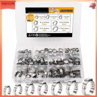 NQICZR 125Pcs 7ขนาด หูเดี่ยวหู 304สแตนเลสสตีล 6-21มม. แคลมป์รัดท่อ ท่อหนีบท่อ ที่หนีบ PEX Cinch การรักษาความปลอดภัยท่อท่อ