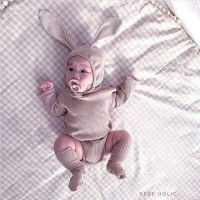 Fashion Spring Sweet Cartoon Rabbit Ears Jumpsuit Rompers baby outfit dress Cotton Clothes newborn baby costume toddler 3-18M