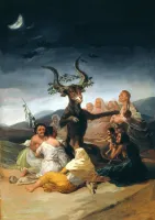 Hanxuelioo Francisco De Goya แม่มด Sabbath ภาพวาดสีน้ำมันผ้าใบศิลปะภาพพิมพ์ผนังศิลปะสำหรับห้องนั่งเล่นห้องนอนตกแต่ง