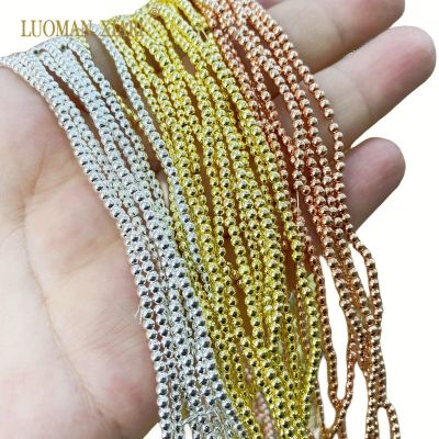 2 3 4MM Natural Hematite Plating Silver Golden Color Round Stone Beads for Jewelry Making Diy Bracelet Earrings Accessories 15