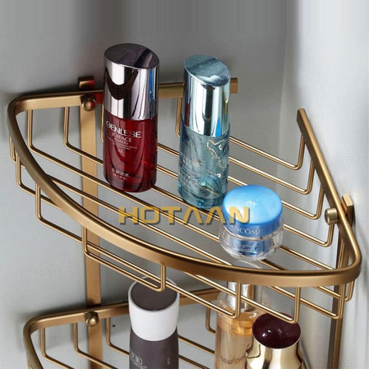 free-shipping-wall-mounted-antique-finish-aluminum-bathroom-shower-shampoo-shelf-basket-holder-fashion-double-layer-yt-7004