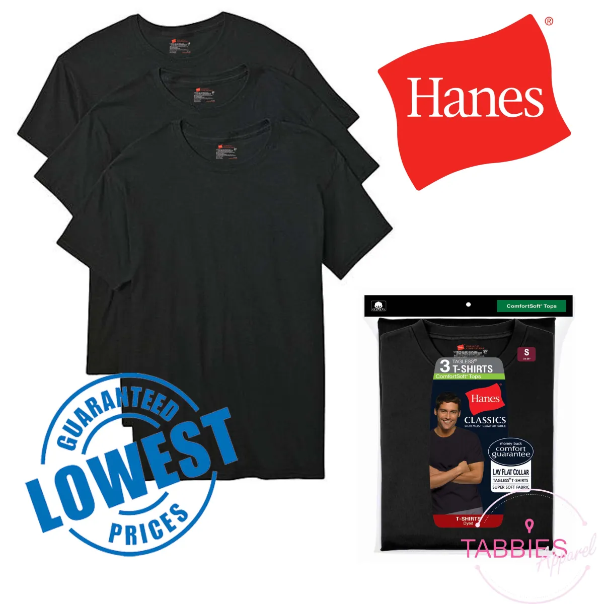 HANES pcs Classics Crew Neck Black T-Shirts | Lazada PH