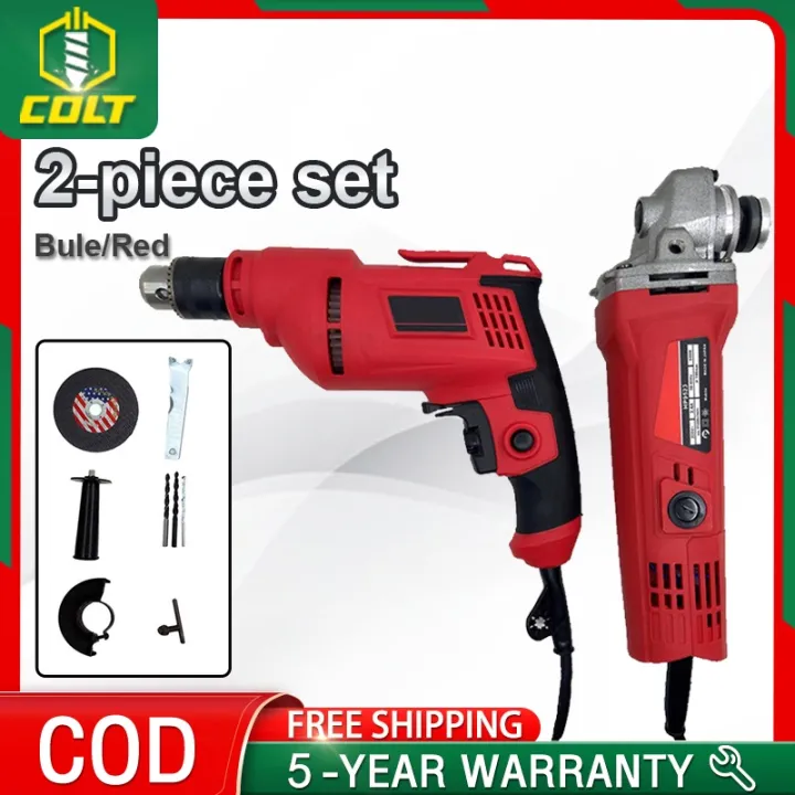 durable COLT grinder with drill bit red suit pistol drill angle grinder
