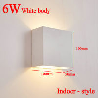 6W 12W LED Indoor Wall Lamp Waterproof Outdoor Wall Light Bedroom Bedside Lamp Living Room Lighting Garden Lamp Aluminum Sconce