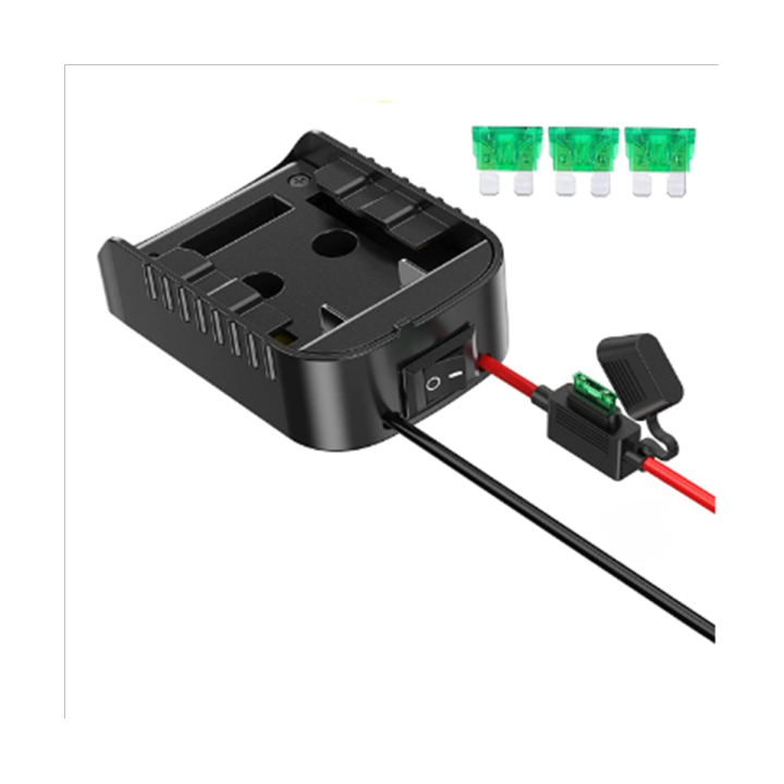 Battery Adapter with Fuse and Switch for Dewalt 20V /18V DCB200 DCB203 DCB205 DCB206 LiIon