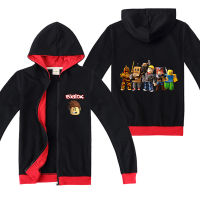 Robloxsเด็กซิปเสื้อแขนยาวHooded Coatเสื้อฤดูใบไม้ผลิฤดูใบไม้ร่วงเด็กใหม่พิมพ์การ์ตูนรูปแบบเสื้อC1865เสื้อผ้าเด็กใส่ลำลองสำหรับฤดูใบไม้ร่วงฤดูหนาวหลวมเสื้อคาร์ดิแกนกีฬา