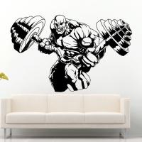 Vinyl Wall Sticker Crazy Gym Rat Power Weights Training Fitness Bodybuilding Wight Lifting Logo Wall Decal Gym Decor Mural C404