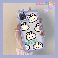 Jjlingji เคสสำหรับ OPPO เคส A15 A35 A15s 4G เคสลายการ์ตูนพวงกุญแจกระต่ายน้อยสีสันสดใสน่ารักมอนสเตอร์ตัวน้อยซิลิโคนเลนส์กล้องถ่ายรูปแบบนิ่มโปร่งใสเคสป้องกันกันกระแทกแบบใสง่าย