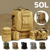 KOK Mall Backpack B08 กระเป๋าเป้ 50L กระเป๋าเดินทาง กระเป๋าลายพราง กระเป๋าท่องเที่ยว กลางแจ้งยุทธวิธี กระเป๋าอเนกประสงค์4In1 ระบายอากาศ มีสนดุลย์ส