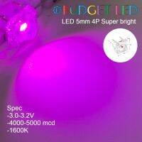 LED, 5mm 4P Super bright PINK แอลอีดีซุปเปอร์ไบร์ทหลอดใส สีชมพู ให้ความสว่างสูงความร้อนต่ำ ( 20 ชิ้น : 50 ชิ้น : 100 ชิ้น : 1,000ชิ้น )