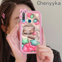 เคส Chenyyka สำหรับ VIVO Y12 Y15 Y17 Y12i Y3 Y3s Y11 2020 2019เคสซิลิโคนลาย3D การ์ตูนเคสมือถือโปร่งใสหมีน้อยน่ารักน่ารักสัตว์ประหลาดน้อยเลนส์กล้องถ่ายรูปป้องกันเคสใสกันกระแทก