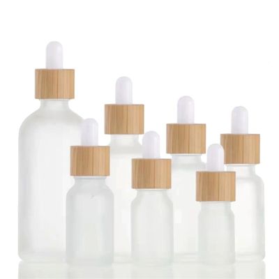 5ML-100ML 5ML-100ML Wood Frosted Glass Dropper Bottle Essential Oil for Cosmetic Skin Care Pipette Container Bottles with Bamboo Lid