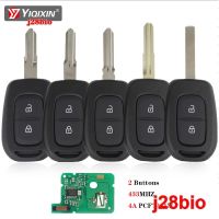 2/3ปุ่มสำหรับ Renault Sandero Logan Dokker Lodgy Dacia Duster สัญลักษณ์ Trafic Master Clio4กุญแจรถยนต์รีโมท433Mhz 4A J28bio ทางเข้าแบบไม่มีกุญแจ