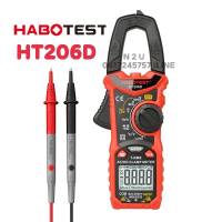 HABOTEST HT206D แคลมป์ตัวหนีบดิจิตอลสําหรับวัดแรงดันไฟฟ้า Ac / Dc สำหรับวัดแรงดันไฟฟ้า AC / DC, กระแสไฟ AC / DC, มัลติมิเตอร์แคลมป์ NCV