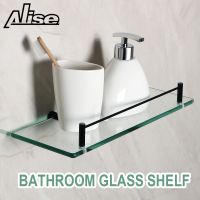 ✚✱ 35mm Bathroom Glass Shelf Bath Shower Glass Holder Stainless Steel Storage Rack Wall Mount Shelf Bathroom Shelves Accessories