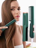 1pc Multifunctional Professional Hair Straightener Tourmaline Ceramic Hair Curler Brush Hair Comb Straighteners Curling Hair Iro