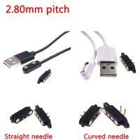 Hot K ชุดขั้วต่อ PogoPin ตัวผู้ตัวเมียสายชาร์จยูเอสบีแม่เหล็ก2ชุดสำหรับ Solder2.8MM PCB แผ่นสัมผัสแม่เหล็กเข็มหมุด1ชุด