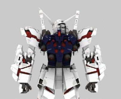 dam-unicorn-rx-0-full-version-final-refined-3d-paper-model-robot-diy-puzzles-toy