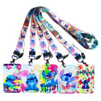 Disney Stitch ID Name Card Covers ID Card Holder Students Bus Card Case Lanyard Visit Door Identity Badge