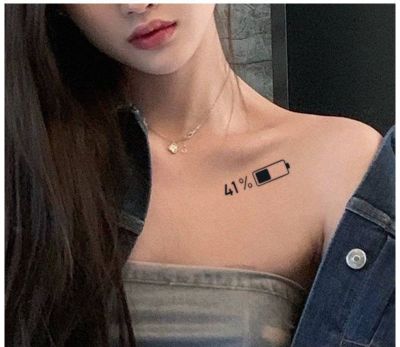Battery Power Tattoo Stickers Mens Temporary Waterproof Clavicle Tattoos Sexy Tatto Lasting Arm Art Fake Herb Juice Body Beauty