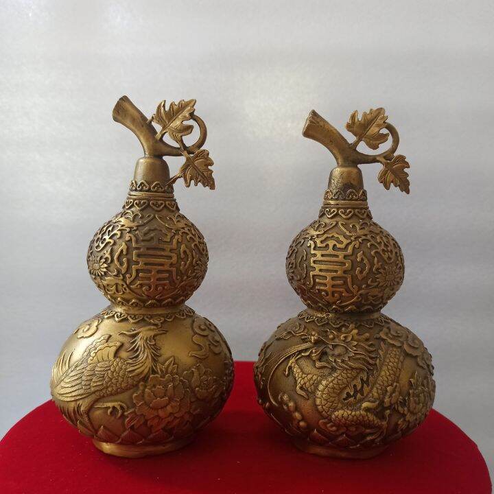 Cặp Hồ Lô Long Phụng Bằng Đồng , Hồ Lô Rồng Phượng Bày Bàn Phong Thuỷ Cầu Tài Lộc Bình An, giá của 1 đôi y hình | Lazada.vn