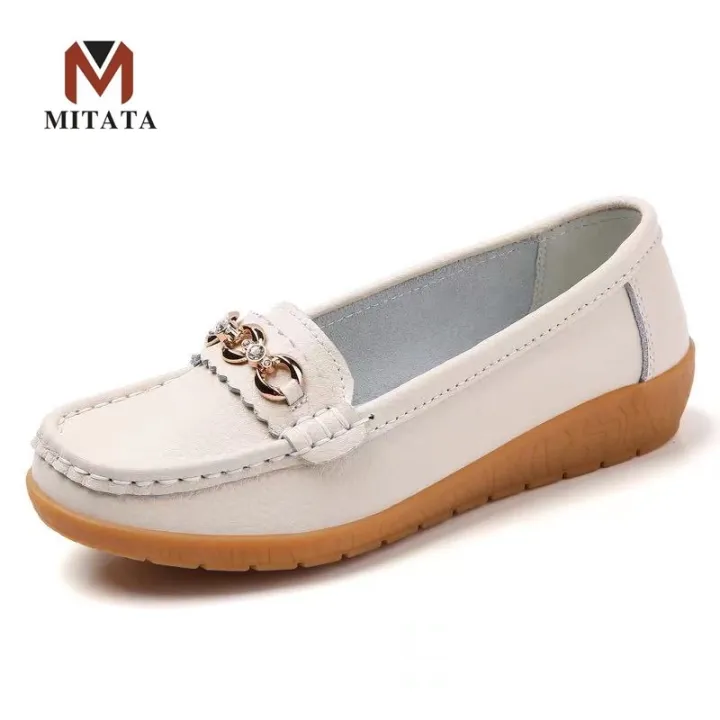 MITATA Leather Loafers Women Shoes | Lazada PH