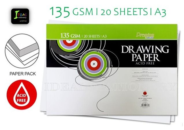 Campap A3 Drawing Paper 20 Sheets 135gsm/165gsm/200gsm