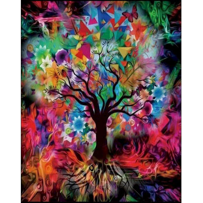 CHENISTORY 60x75cm Frame Painting By Numbers Kits For Adults Colorful Abstract Tree Landscape Oil Picture Handmade Home Decors