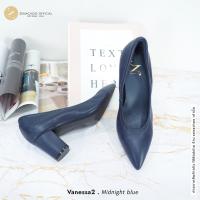 ทรงปกติ:เปลี่ยนไซส์ได้-ไม่รับคืน Zenachoo Vanessa2 สี Midnight blue สูง 2 นิ้ว รองเท้าหนังแกะนิ่ม หัวแหลมทรงสวย