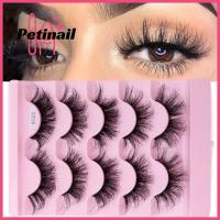 PETINAIL สาย Peralatan Rias 5คู่ขนตาปลอมยาวหนาไร้ความโหดร้ายขนตาเทียมรอบดวงตามีขนนุ่มขนตามิงค์ยุ่ง