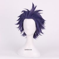 My Boku no Hero Academia Shinsou Hitoshi Shinso Cosplay Wigs Short Dark Purple Heat Resistant Synthetic Hair Wig + Wig Cap