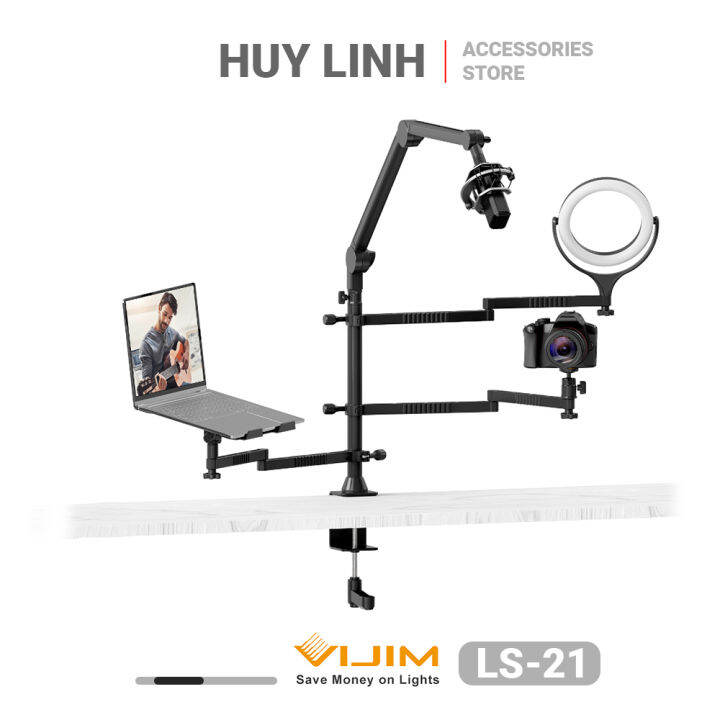 VIJIM LS21 Boom Arm Desk Mount for Youtuber Live Streaming DSLR Camera Mobile  Phone Overhead Shoot Video Studio Stand Bracket 