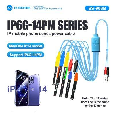 สาย IP6-14 SS-908B แสงแดดสำหรับสายเคเบิลทดสอบบูตแบบเคลื่อนที่ได้สำหรับ Oppo Xiaomi ไอโฟนหัวเหว่ยสวิตช์ซ่อมสายไฟทดสอบพลังงาน