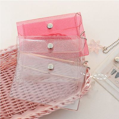 hot！【DT】✵ஐ  Womens Credit Card Holder Wallet Fashion Transparent Pvc Business Purse Men Id Coin