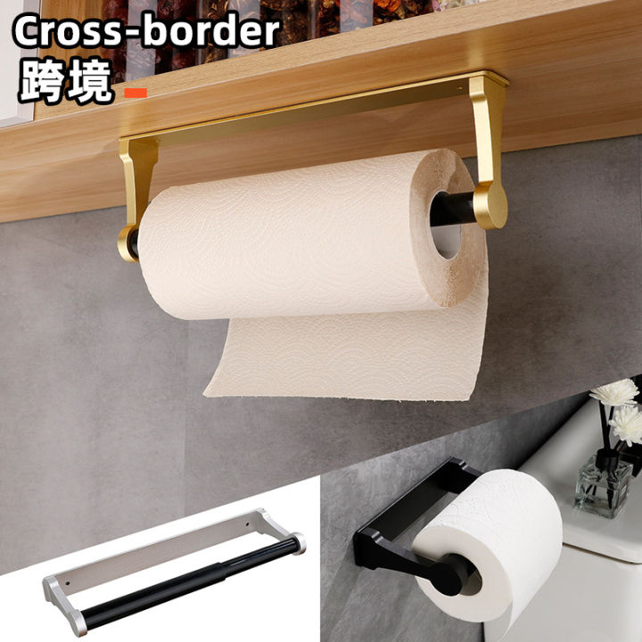 1pc Black Free-standing Toilet Paper Holder With Tray, Stand Up Bathroom  Tissue Roll Storage Rack With Space Shelf, Waterproof And Anti-rust