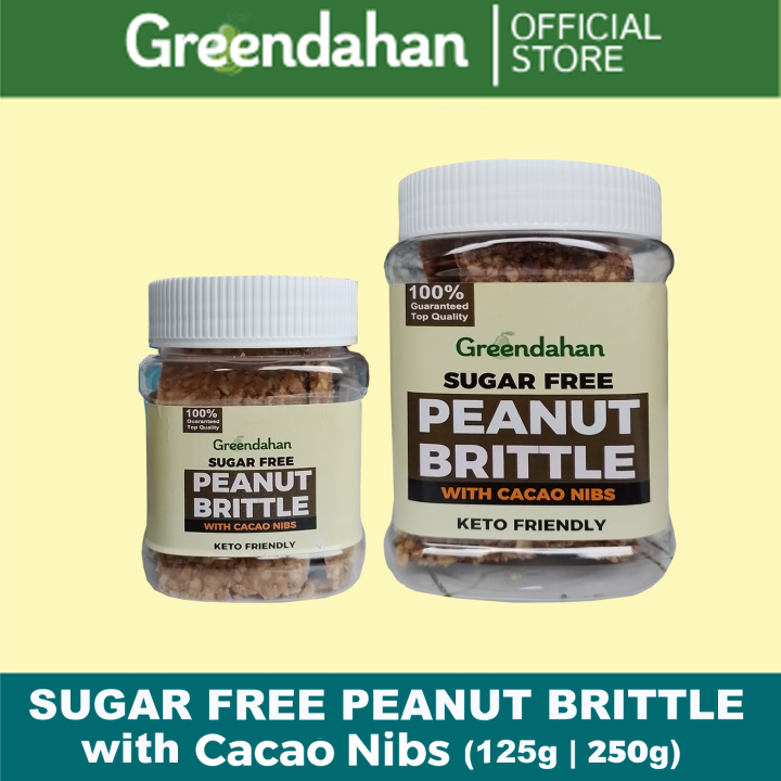 Greendahan Peanut Brittle SUGAR FREE (with Cacao Nibs) 125g 250g