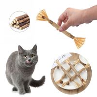 Pet Cat Molar Stick Toy Wooden Polygonum Stick Lafite Grass Hemp Rope Cat Teasing Stick Kitten Clean Teeth Chew Toy Pet Supplies