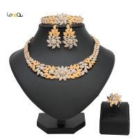 【lz】❡❀✘  Dubai Conjunto de jóias para mulheres banhado a ouro 18k colar nupcial qualidade senhoras africanas casamento mais vendidos personalizado