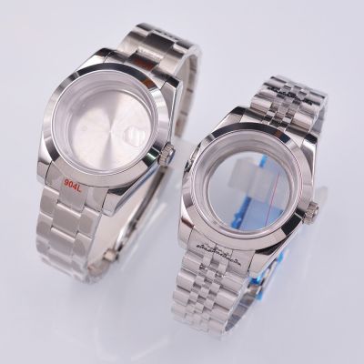 36Mm/39Mm Sapphire Glass Watch Case Fit NH35 NH36 ETA2824 2836 DG2813 3804 Miyota 8205 8215 821A Movement Steel Bracelet