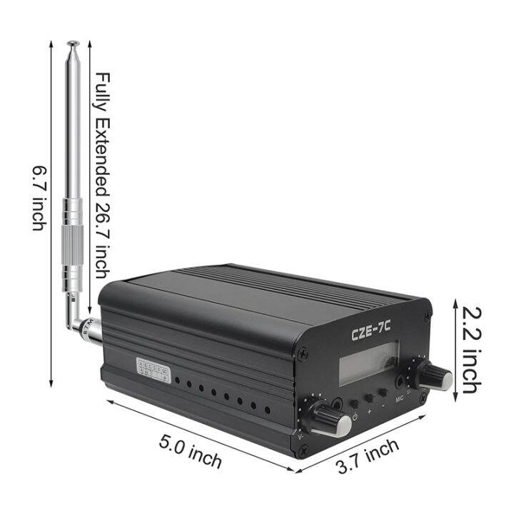 cze-7c-7w-long-range-fm-transmitter-for-drive-in-church-school-amp-supermarket-events-light-shows-conference-stereo