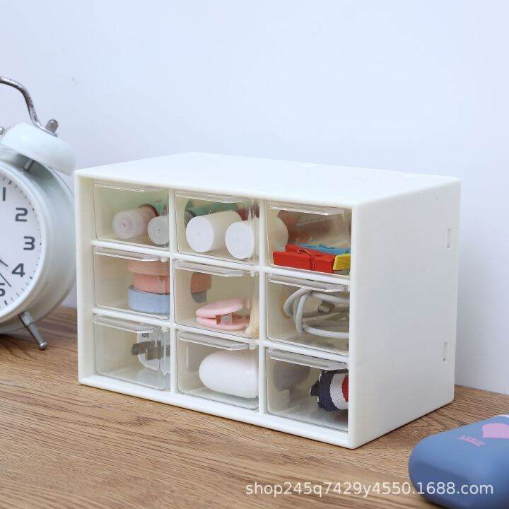 cod-ins-style-girl-bedroom-nine-grid-storage-box-9-grid-hand-account-tape-transparent-drawer-style-desktop