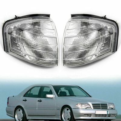 for Mercedes Benz C Class W202 1994-2000 Pair Corner Lights Turn Signal Lamps 2028261143 2028261243
