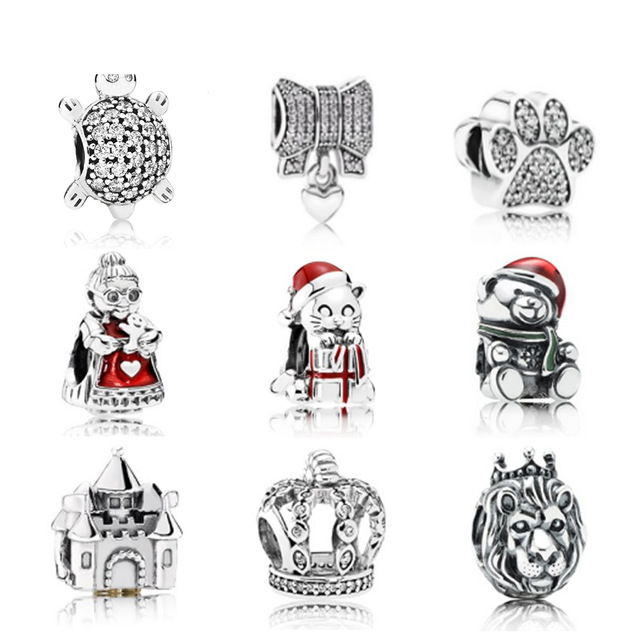 new-genuine-925-sterling-silver-pattern-people-clear-cz-the-lion-charm-beads-fit-bracelet-diy-bracelet-factory-wholesale
