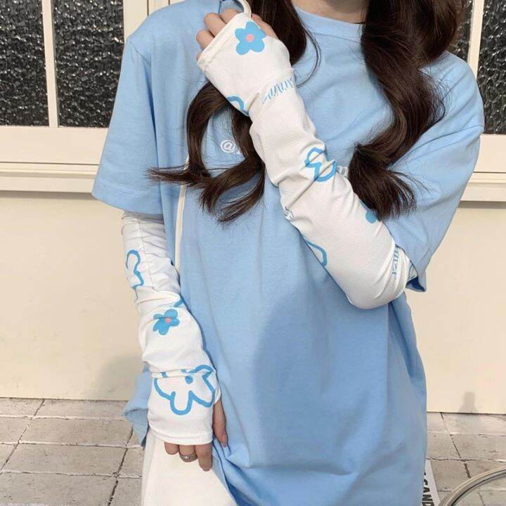 women-cute-flowers-ice-silk-arm-sleeve-uv-protection-arm-cover-cooling-warmer-running-golf-cycling-long-breathable-arm-sleeve