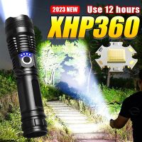 โคมไฟ XHP50.2แบบยุทธวิธีพกพา18650ไฟฉาย LED XHP360ทรงพลังมากตะเกียงตั้งแคมป์1500เมตร