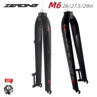 ZEROING MTB M6ส้อมอะลูมินัมอัลลอยตะเกียบหน้ารถจักรยาน26/27 5/29 "ท่อตรงโช๊คจักรยานแข็งฟอร์กจักรยานน้ำหนักเบา