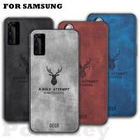 Floveyoo ซองผ้า Samsung Galaxy S23 S22 S21 S10 S9บวก S20 FE Note 9 10 20 A14พิเศษ A34 A54เคสห่อหุ้ม Elk Deer ที่ใช้ตกแต่งภายนอก3มิติ