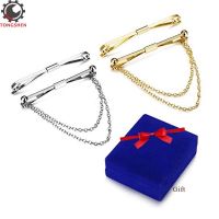 【Fashion house]4Pcs Silver Gold Tone Mens Tie Collar Bar Pin Set Men 39; S Classic Tie Chain Set For Wedding Business With Gift Box